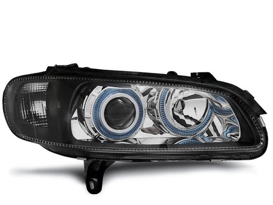 Передние фары angel eyes black для Opel Omega B