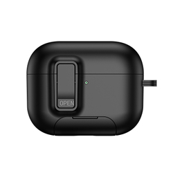 Усиленный чехол черного цвета с замком и подставкой для наушников AirPods Pro 3, серия PECQ Series от Dux Ducis