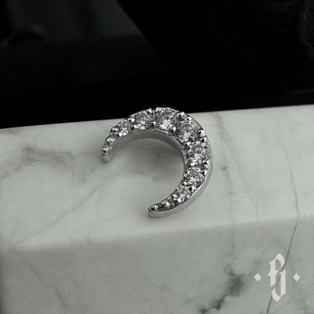 Накрутка "Shine Moon" - Белое золото - White CZ
