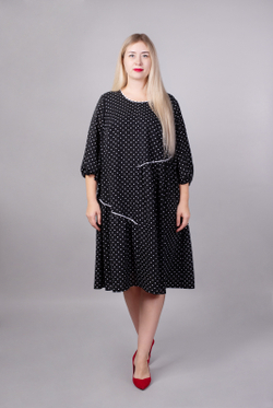 Платье женское 3271АПА, чер крупн горох #84ЧКГ053271АПА