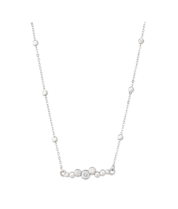 Колье из серебра со вставками из бесцветных фианитов