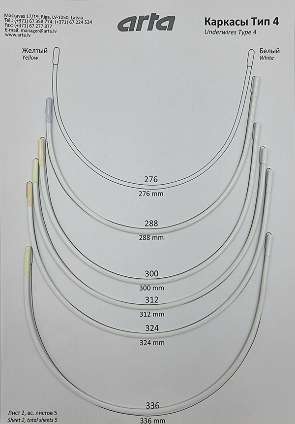 Каркасы для бюстгальтера усиленные с нейлоновым покрытием тип 4 (Китай)