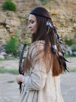 Бохо-повязка на голову с перьями