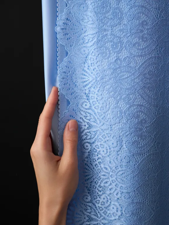 03-251 Кружево эластичное 23 см, голубой 3090