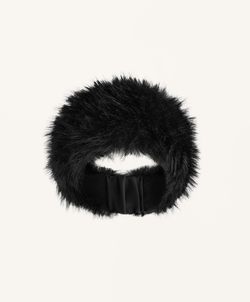 Oysho Повязка на голову из искусственного меха, черный