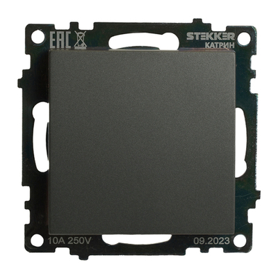 Переключатель перекрестный 1-клавишный (механизм), 250В, 10А, серия Катрин, графит, GLS10-7110-06 49416
