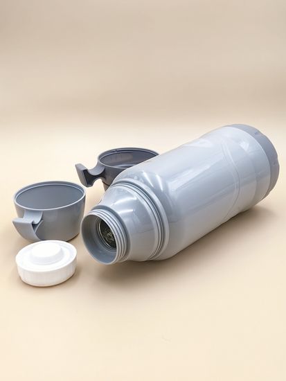 Термос 1,8 л. со стеклянной колбой Kamille KM 2032 пластиковый, 2 чашки