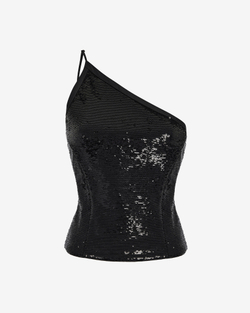 Топ корсетного типа из пайеток ассиметричного кроя