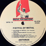 Anthrax ‎– Fistful Of Metal (Франция 1984г.)