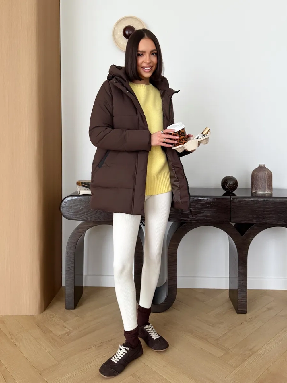 Куртка весенняя удлиненная со съемным капюшоном