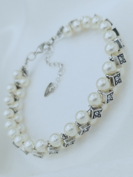 "Змейка" браслет в серебряном покрытии из коллекции "Фаворитка" от Jenavi с замком карабин