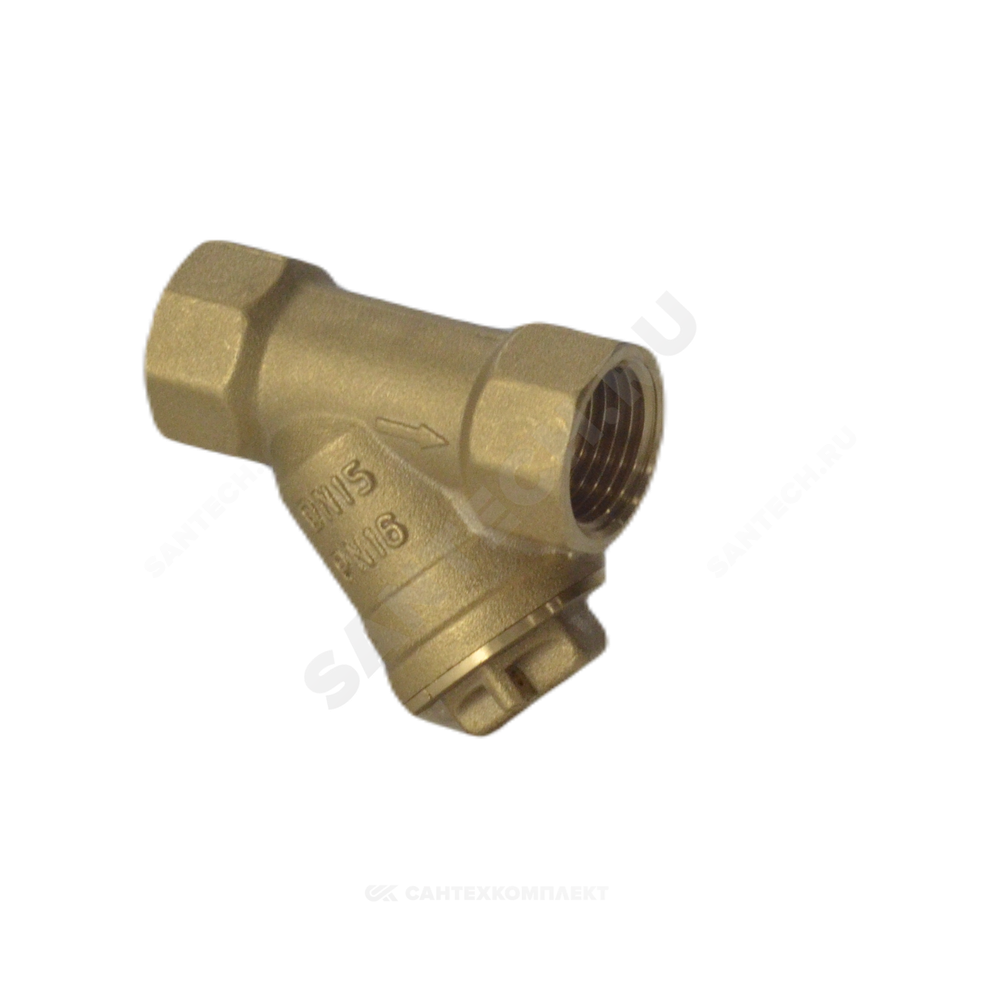 Фильтр магнитный сетчатый Y-образный латунь газ Ду 15 Ру16 1/2" ВР 118015 ГАЛЛОП 118015