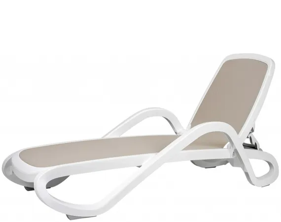 Шезлонг Alfa, белый, тортора