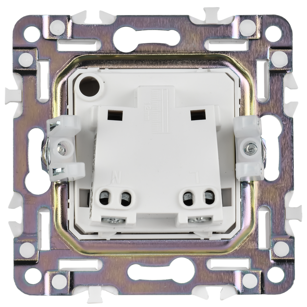 SKANDY Розетка без заземления с защитными шторками 10А SK-R01S серебряный IEK