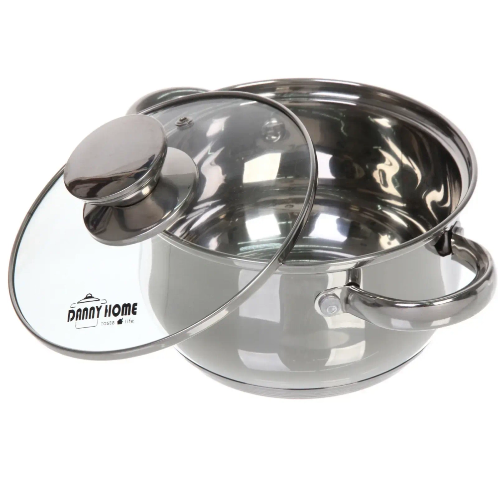 Набор посуды из нержавеющей стали EMMA 3 предмета (3 кастрюли 1,9л, 3,6л, 6,1л), DH12-3