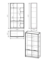 Комплект-3 RICH (КР-002+ШК-002+СЖ-001) Дуб Крафт золотой / Кенди U9114 (УД) / Сумеречный голубой