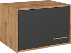 Шкаф-антресоль DIWO Кострома навесной 60x40х42 см, дуб вотан, антрацит, ручка золото