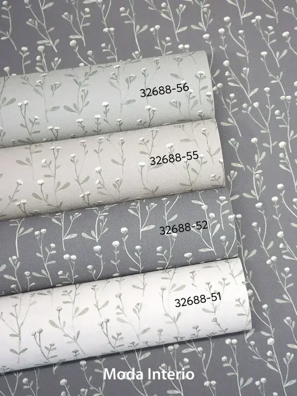 Обои флизелиновые, веточка на зеленом фоне, метровые, для спальни, Tenero (Moda interio, арт.32688-56)