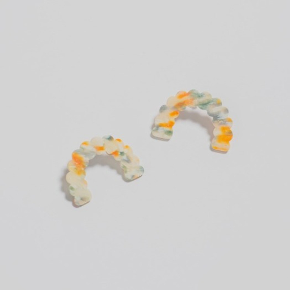 Recycle Object Half circle earrings