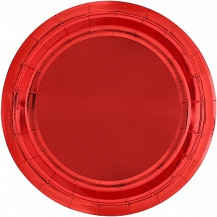 Тарелки (9''/23 см) Красный Металлик 6 шт.