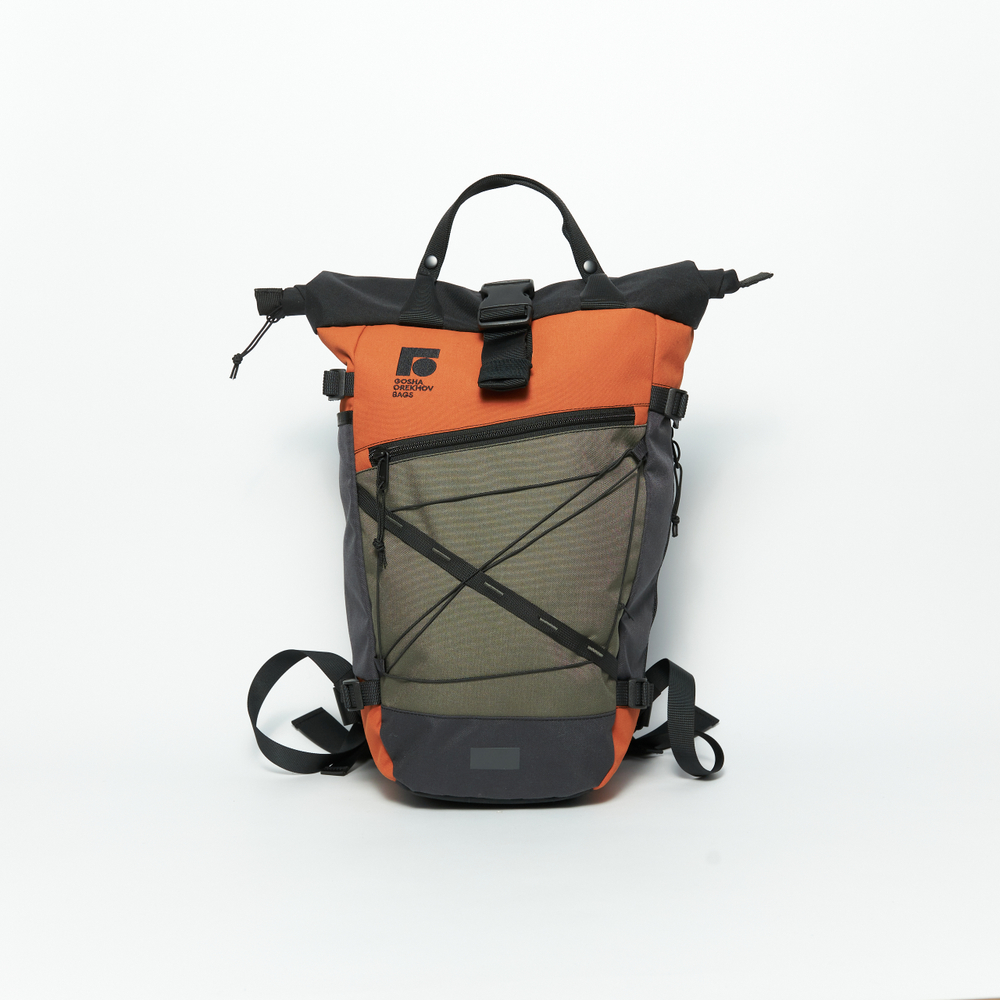 Рюкзак Rolltop Grubo 500 M темный хаки/мокрый асфальт/морковный
