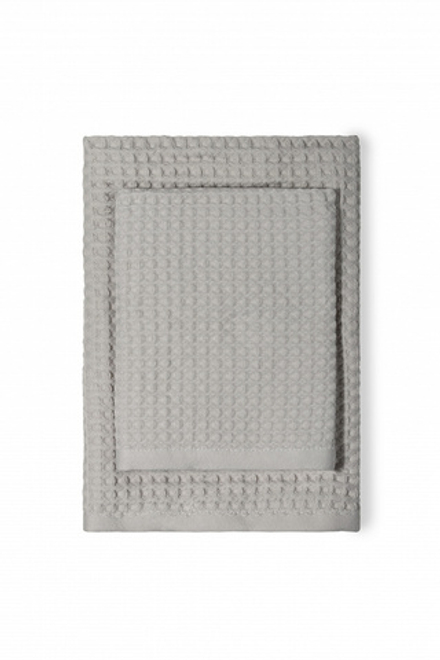 Набор полотенец вафельных 2шт DeNASTIA для бани/сауны 300gsm 70x140/50x90, 100% хлопок, светло-серый