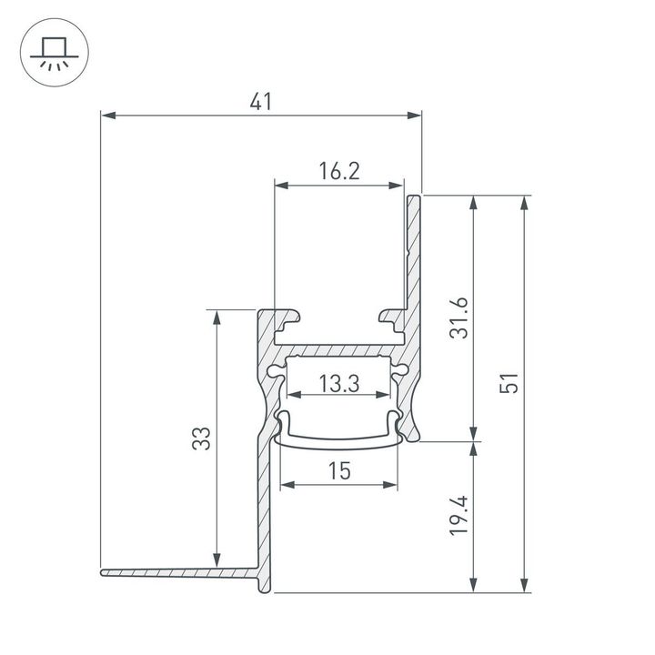Профиль встраиваемый Arlight Arh-Сeil-S14-Shadow-3000 White 045554