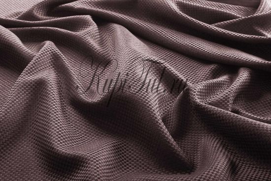 Длинные шторы под  лён рогожка Chess (шоколад)