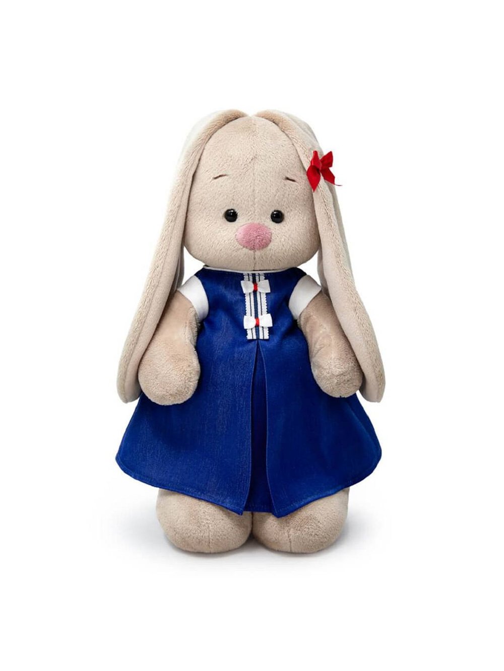 Мягкая игрушка Зайка Ми в синем платье 25 см