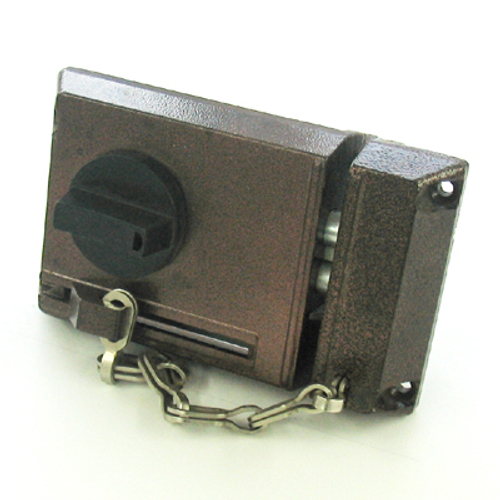 Замок накладной Рязань ЗНД 1АК Полимер с цепоч Правый/86500  / 6883