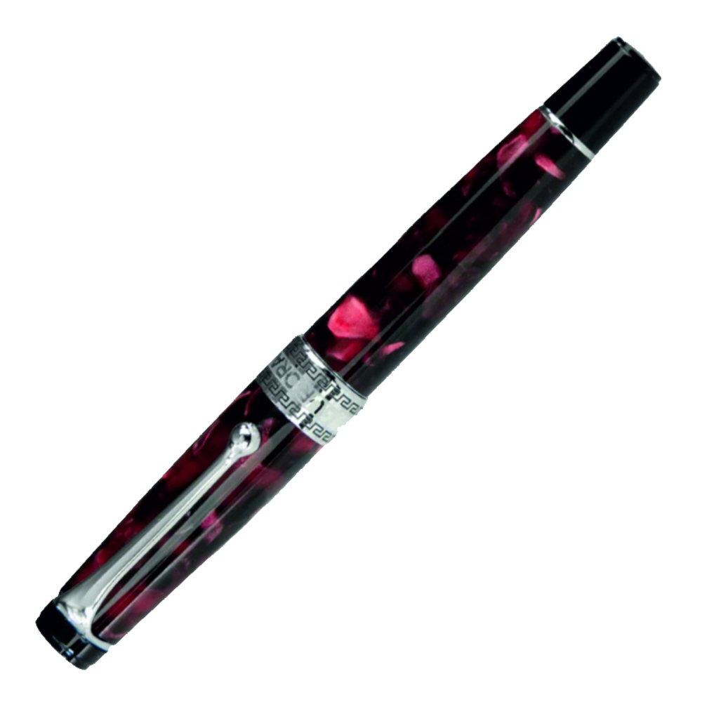 Перьевая ручка Aurora Optima Auroloide Variegated Burgundy CT, перо — F, в подарочной коробке