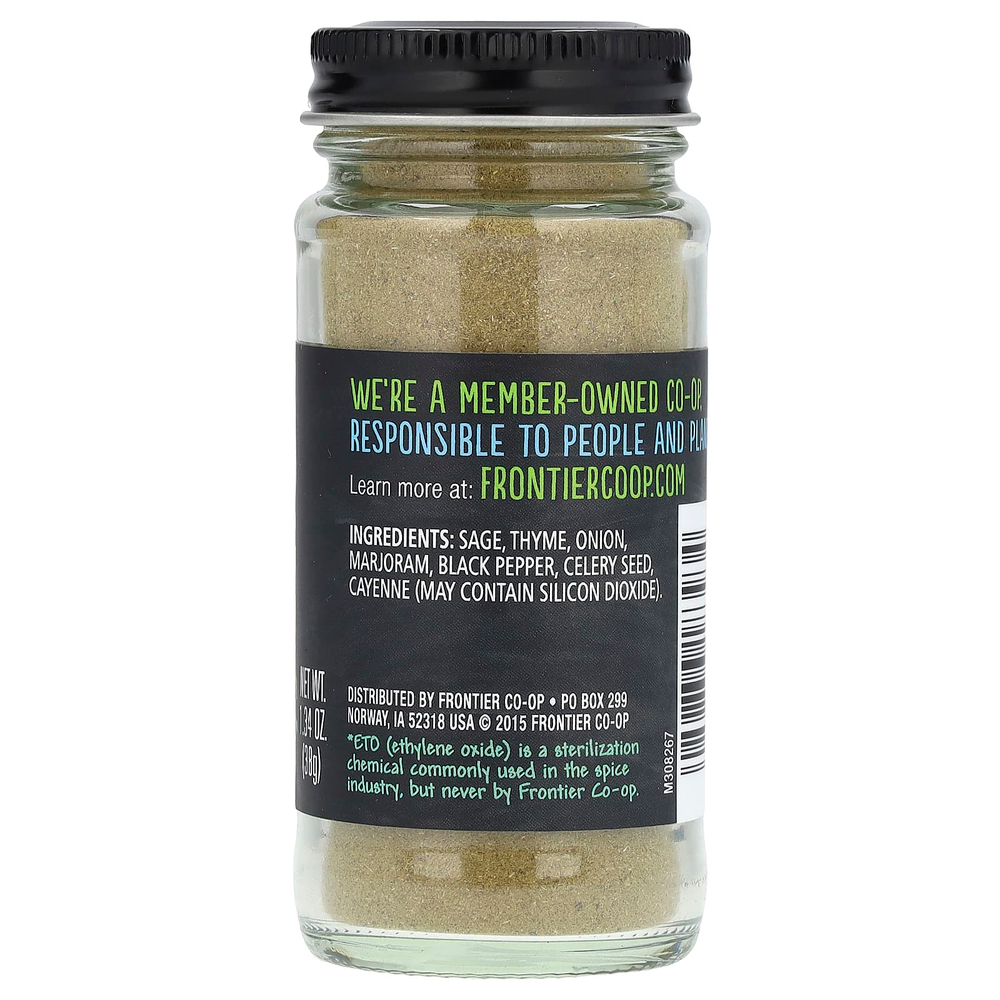 Frontier Co-op, Приправа для птицы с шалфеем, чабрецом и луком, 38 г (1,34 унции)