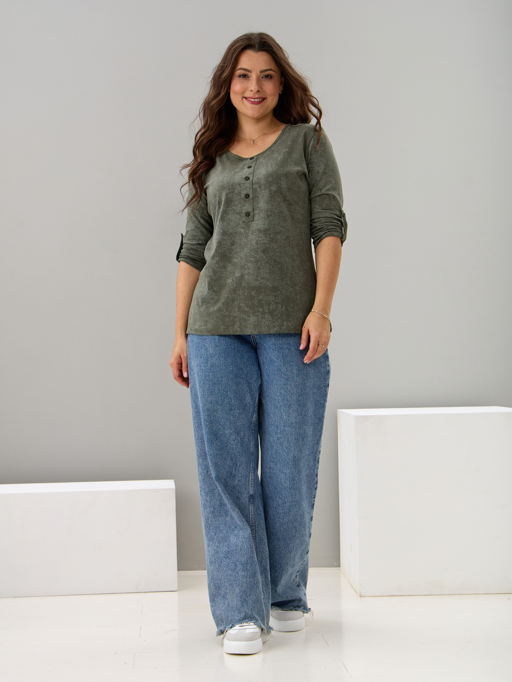 Лонгслив ЛНк-005/хаки-варенка