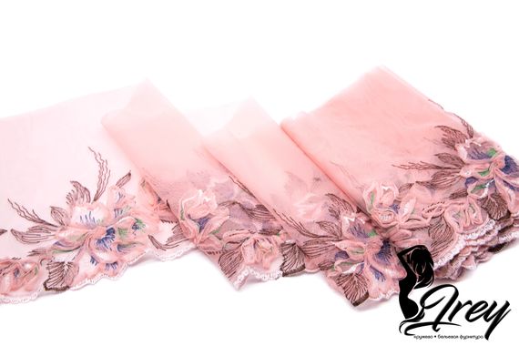 05-79 Вышивка на неэл. сетке 20 см, пудра/кофе (правая)