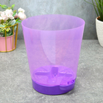 Горшок цветочный 2л №3 прозрачно-фиолетовый, поддон фиолетовый