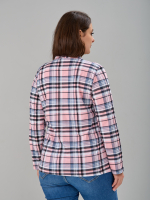 Блузка БЛ-22/клеткарозовый-индиго