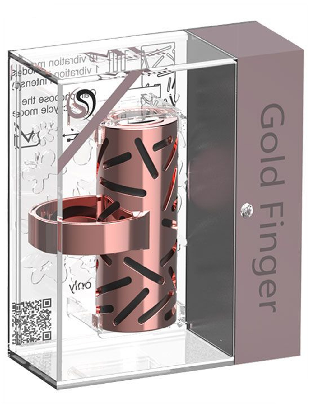 Черная вибропулька на палец Gold Finger в металлическом корпусе (Цвет: черный)