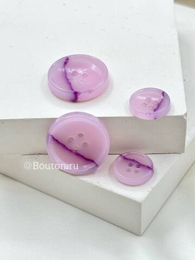 Пуговицы на прокол сиреневые с блестящей фиолетовой прожилкой