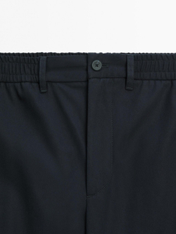 Massimo Dutti Брюки-джоггеры из 100% хлопка, темно-синий