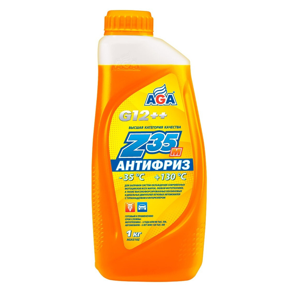 Антифриз AGA оранжевый (-35/+130) готовый 1 кг