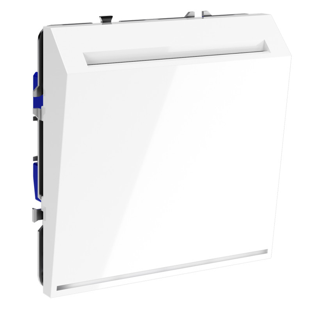 Выключатель встраиваемый VOLTUM S70 карточный 16А, (белый глянцевый)