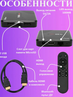 Приставка Смарт TV Box Андроид Q98 Pro TV BOX 4/64Гб (s068)