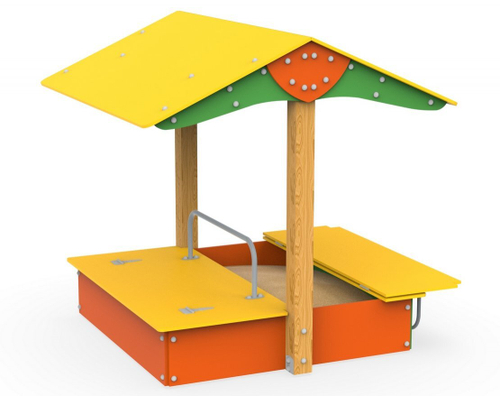 Песочница с крышками и навесом Клубника 352.02 исп.1