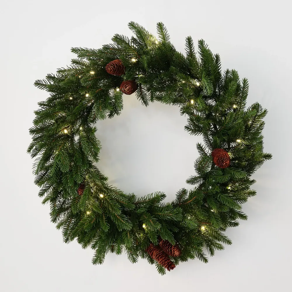 Рождественский венок с шишками «Cones» (Литая хвоя) 60 см