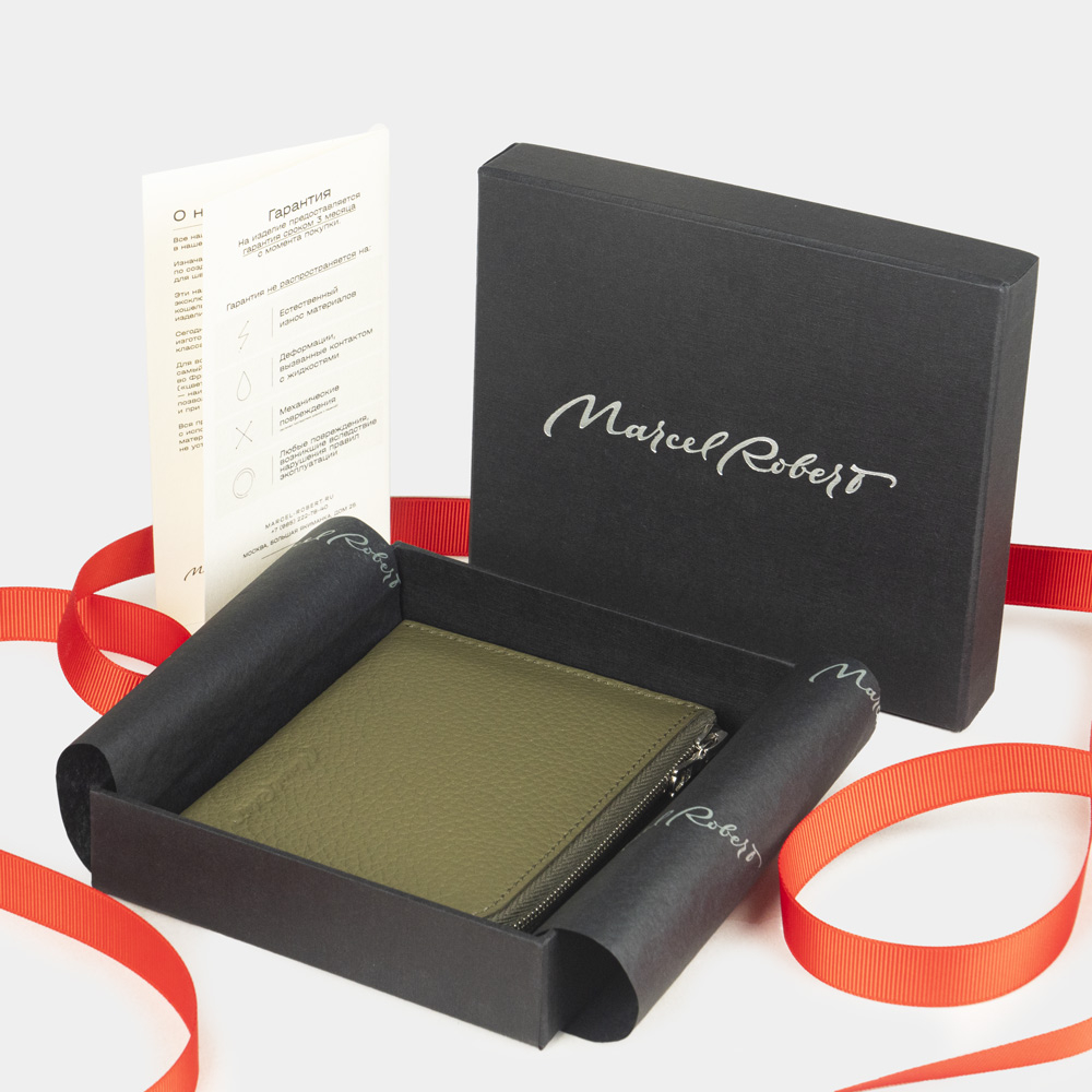 Кошелек кожаный, теленок цвета синий королевский