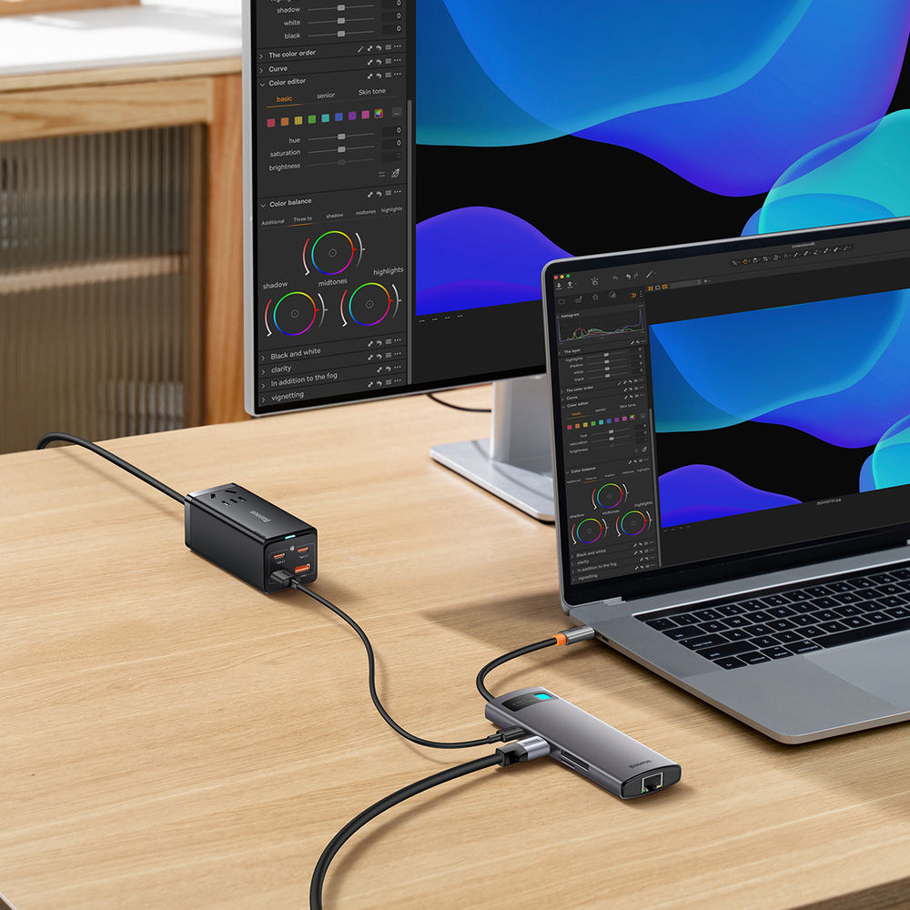 USB Хаб Baseus StarJoy 8-Port Type-C HUB (Type-C to HDMI4K@60Hz+3xUSB3.0+PD+SD+TF+RJ45)