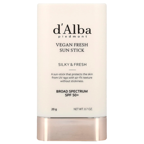 d'Alba, Vegan Fresh Sun Stick, SPF 50+, 20 г (0,7 унции)