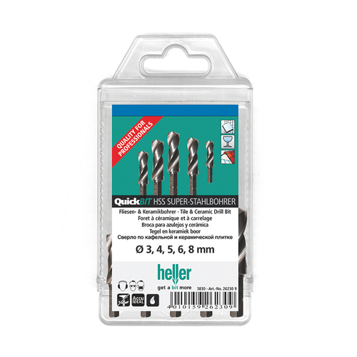 Набор свёрл для плитки и керамики Heller TurboTile 26230