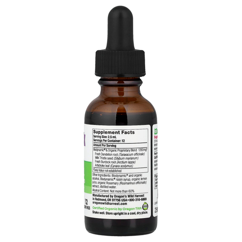 Oregon's Wild Harvest, LiverLove™, Biodynamic®, смесь расторопши, 30 мл (1 жидк. унция)