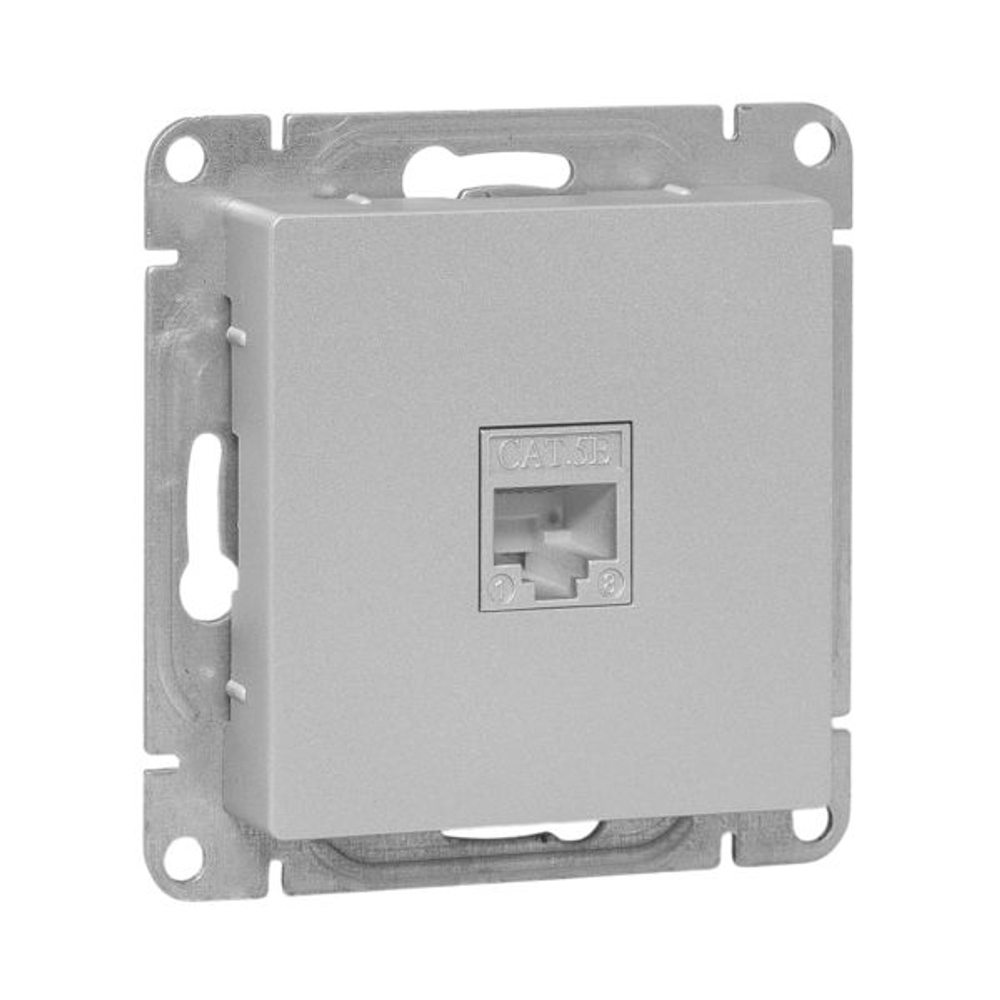 Механизм розетки RJ45 - 2шт, (cat6), алюминий Эпика EKF